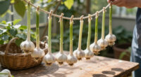 Curing and Storing Garlic Harvested in May Heat